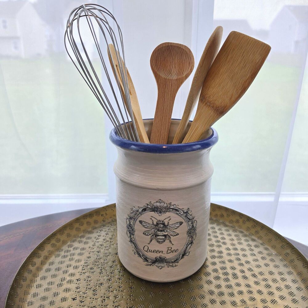 Upcycled Vintage Style "Queen Bee" Crock